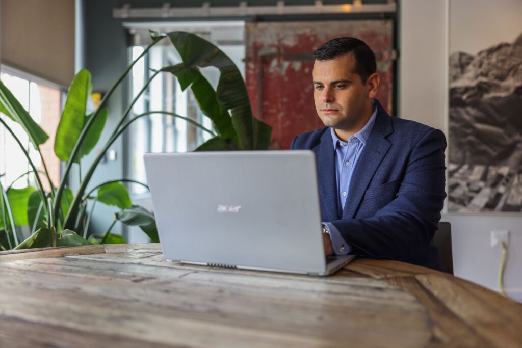 a businessman working